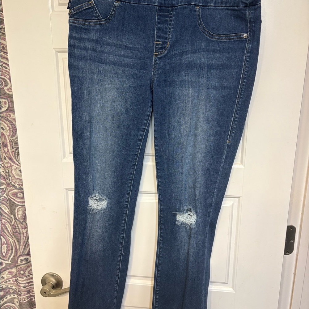 Rock & Republic Distressed Blue Straight Leg Jeans